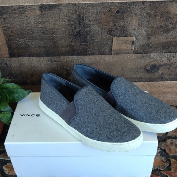 Vince Shoes - Vince Women's Preston Gray Slip-On Shoes Size 9.5